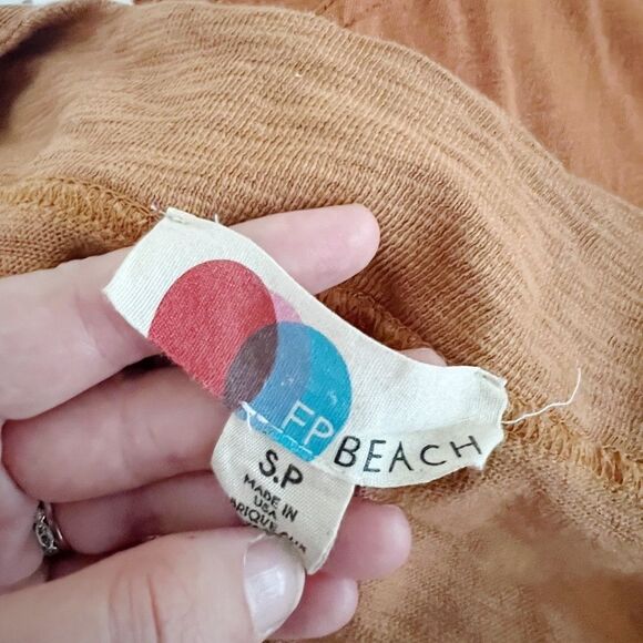 Free People Beach Sunshower Maxi Dress Size S Orange Rust - Picture 10 of 10